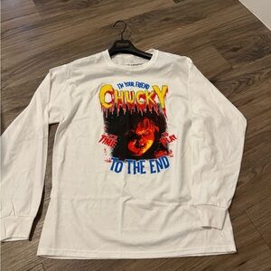 MAD Engine White Chucky Graphic Long Sleeve Tee
